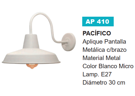 APLIQUE PARED CAMPANA BLANCO DL